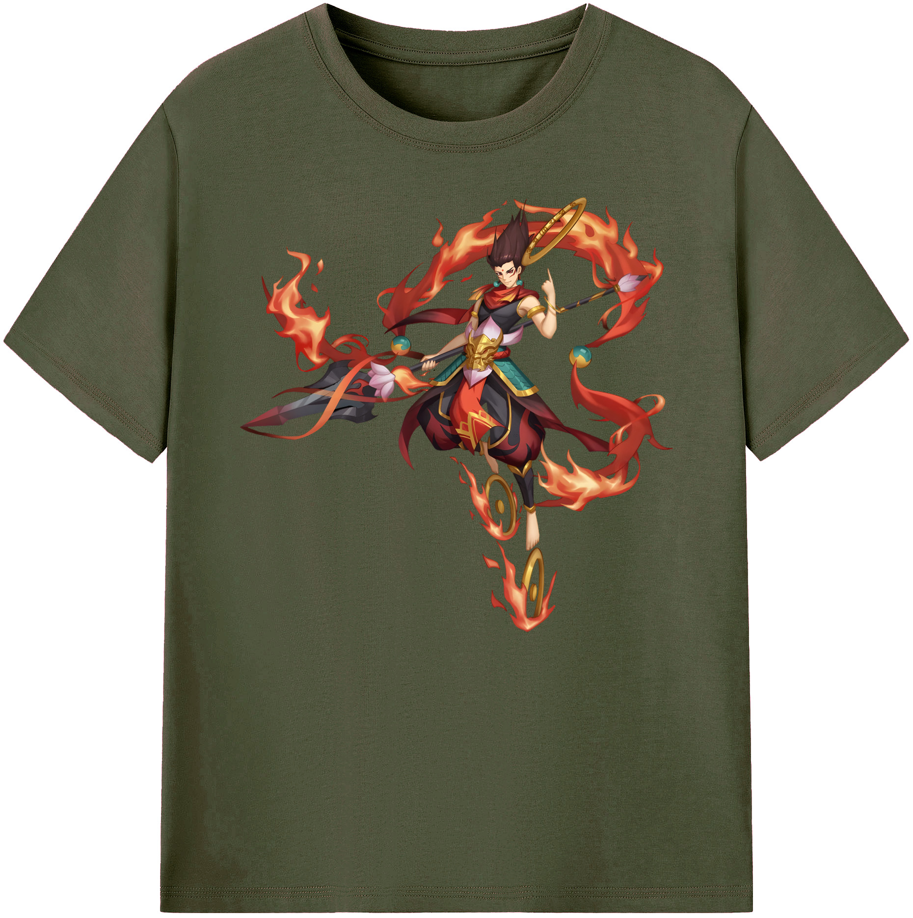 （画像用） Ne Zha 2 ナタ 魔童の大暴れ 綿100％ メンズ半袖Tシャツ｜肌触りやわらか＆通気性